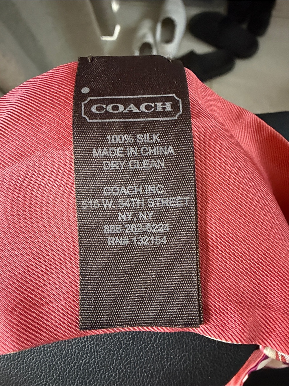 Coach Pink, Coral & Purple Signature Print Twilly Scarf - Picture 4 of 6